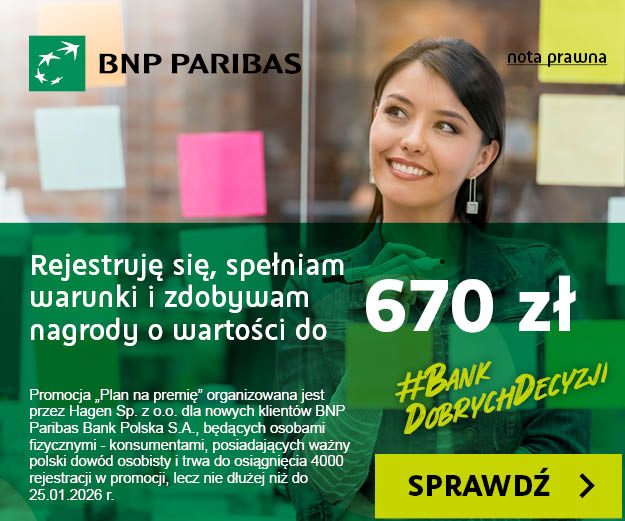 Konto BNP Paribas z premią